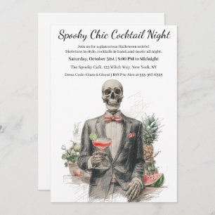 Halloween Cocktail Party Spooky Chic Night Invitation
