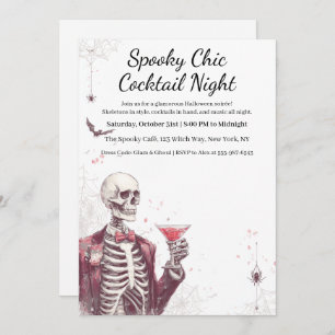 Halloween Cocktail Party   Spooky Chic Night Invitation