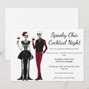 Halloween Cocktail Party   Spooky Chic Night Invitation
