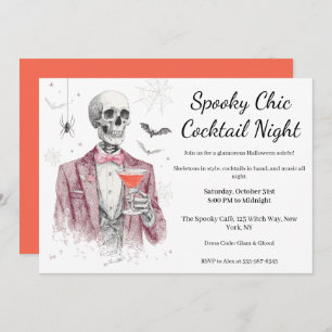 Halloween Cocktail Party   Spooky Chic Night Invitation