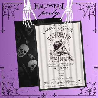 Halloween Cocktails Costumes Favourite Things Swap Invitation