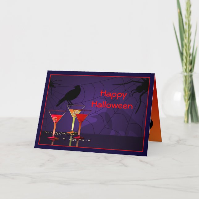 Halloween Cocktails Custom Greeting Card (Front)