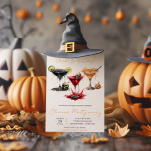 Halloween Cocktails, Drinks, Bachelorette Party Invitation