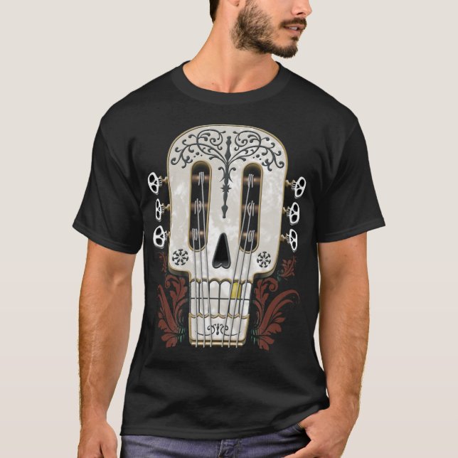 Halloween Coco Guitar Headstock Active T-Shirt (Front)