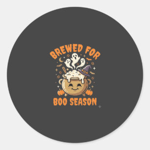 Halloween Coffee Boo Season Classic Round Sticker