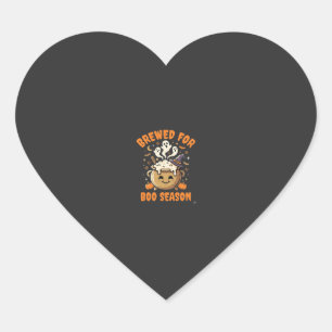 Halloween Coffee Boo Season Heart Sticker