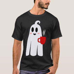 halloween coffee drinking ghost funny T-Shirt