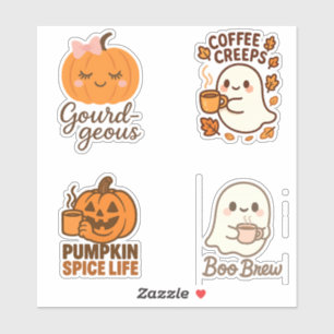 Halloween coffee fuelled creeps Sticker sheet