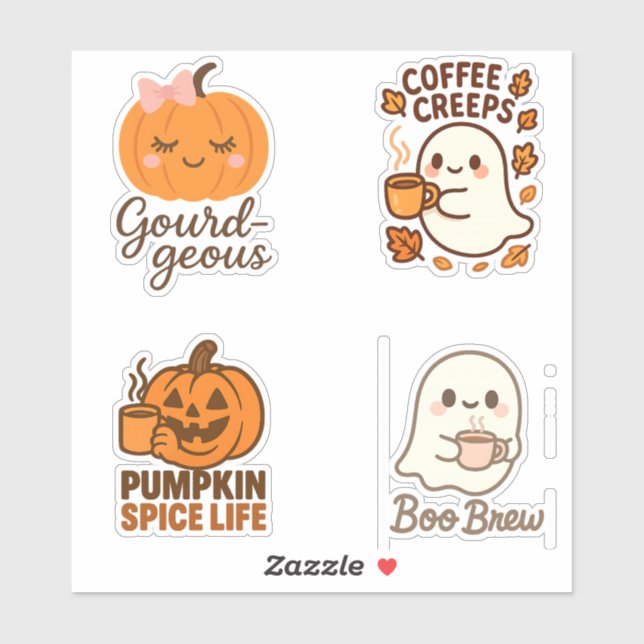Halloween coffee fuelled creeps Sticker sheet (Sheet)