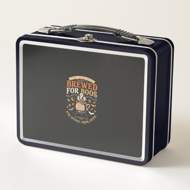 Halloween Coffee Ghost Celebration Metal Lunch Box (Front)