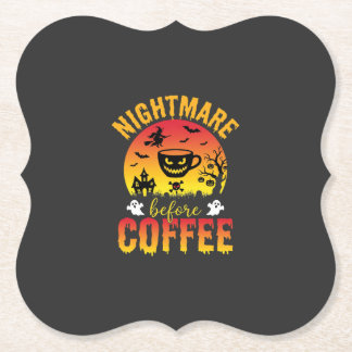 Halloween Coffee Nightmare Before Coffee Spooky Ve Paper Coaster