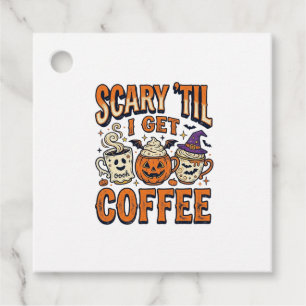 Halloween Coffee Scary Until Coffee Vintage Shirt_ Favour Tags