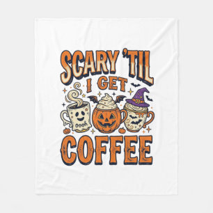 Halloween Coffee Scary Until Coffee Vintage Shirt_ Fleece Blanket