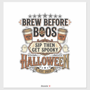 Halloween Coffee Shirt Brew Before Boos Vintage De