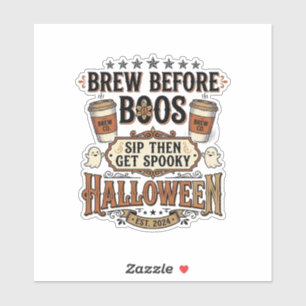 Halloween Coffee Shirt Brew Before Boos Vintage De
