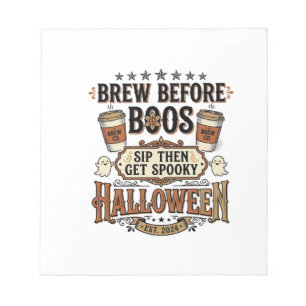Halloween Coffee Shirt Brew Before Boos Vintage De Notepad
