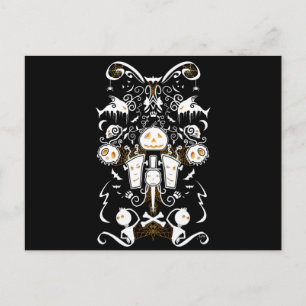 Halloween Collage Drawing Postcard