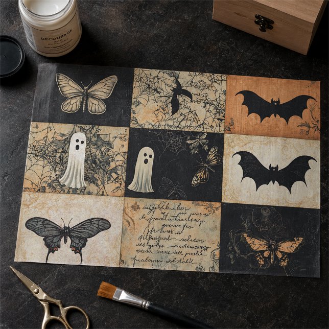 Halloween Collage Ghost & Pumpkin Decoupage Tissue Paper (Creator Uploaded)