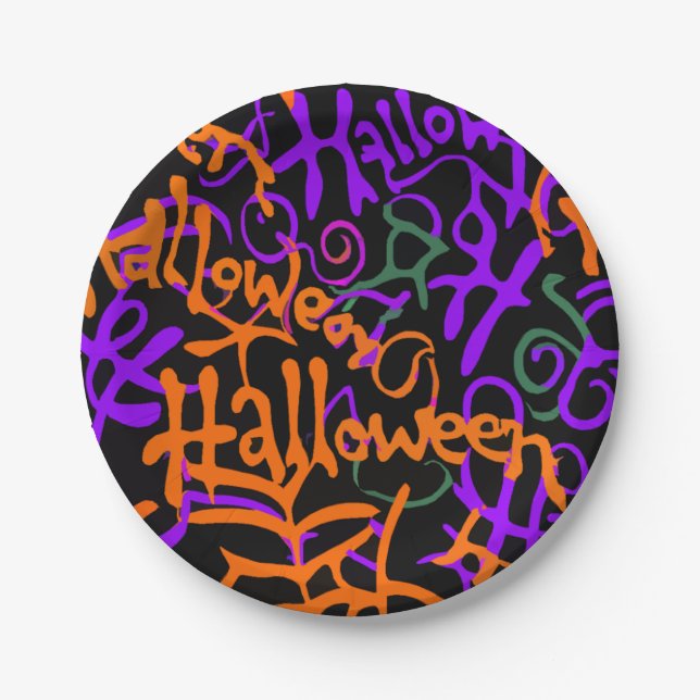 Halloween Colour Paper Plate (Front)