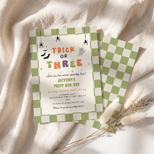 Halloween Colourful 3rd Birthday Invitation