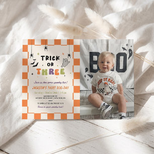 Halloween Colourful 3th Birthday Invitation Photo