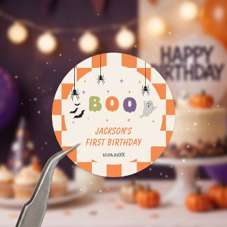 Halloween Colourful Birthday Classic Round Sticker