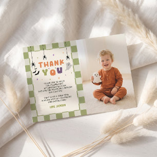 Halloween Colourful Birthday Thank You Card Photo