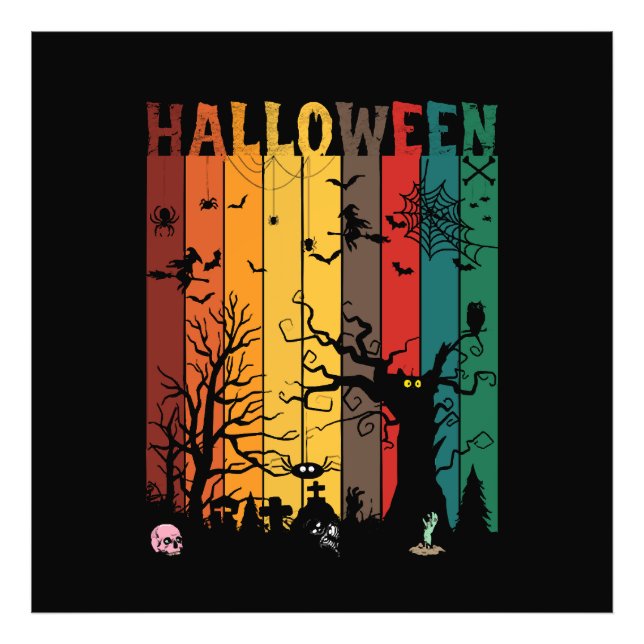 Halloween Colourful Night Photo Print (Front)