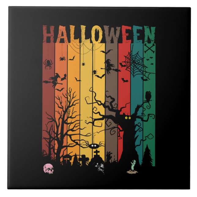Halloween Colourful Night Tile (Front)