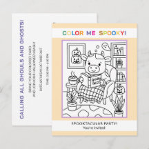 Halloween Colouring Invitation for Teens and Adult