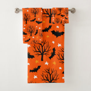 Halloween colours symbols pattern Bath Towel Set