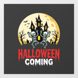 Halloween Coming Dancing Skeletons Haunted Castle