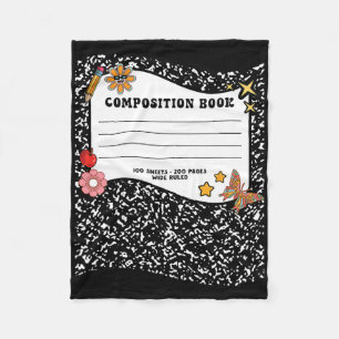 Halloween Composition Book Notebook Funny Teacher  Fleece Blanket