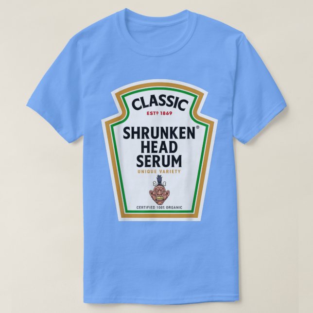Halloween Condiment Bottle  Shrunken Head Serum Po T-Shirt (Design Front)
