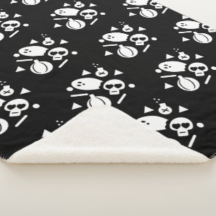 Halloween Confetti Sprinkles Ghost Skull Pumpkin Sherpa Blanket