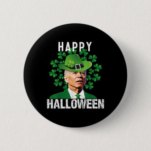 Halloween Confused Funny Joe Biden St Patricks Day 6 Cm Round Badge