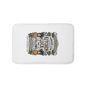 Halloween Cook Shirt Vintage Black Cat Pumpkin Kit Bath Mat