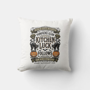 Halloween Cook Shirt Vintage Black Cat Pumpkin Kit Cushion