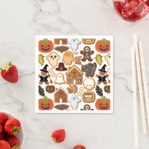 Halloween Cookies Pattern Collection Napkin