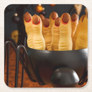Halloween Cookies - Witch'S Fingers Square Paper Coaster