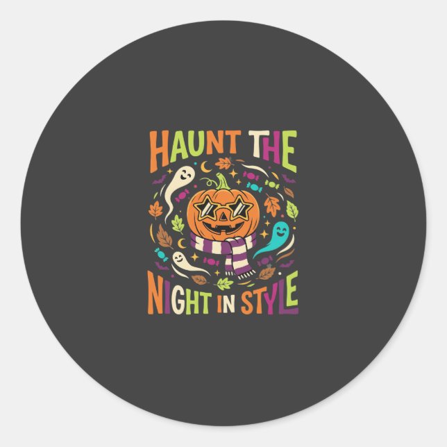 Halloween Cool Jack Lantern Classic Round Sticker (Front)