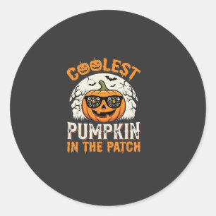 Halloween Coolest Pumpkin in the Patch Design Classic Round Sticker