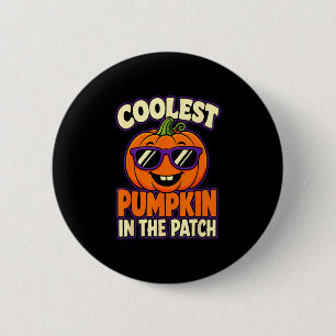 Halloween coolest pumpkin in the patch kids boys 6 cm round badge
