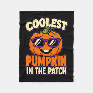 Halloween coolest pumpkin in the patch kids boys fleece blanket