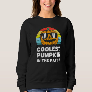 Halloween Coolest Pumpkin In The Patch Retro Boys  Sweatshirt
