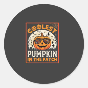 Halloween Coolest Pumpkin in the Patch Sunglasses Classic Round Sticker