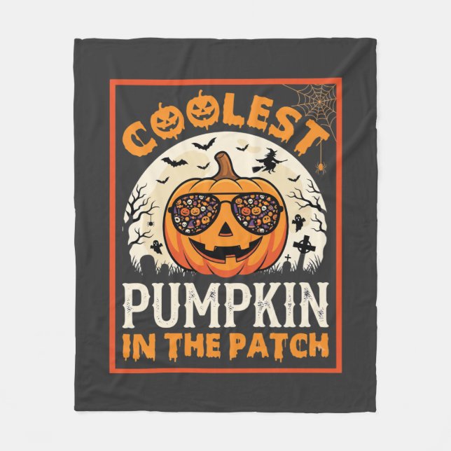 Halloween Coolest Pumpkin in the Patch Sunglasses  Fleece Blanket (Front)