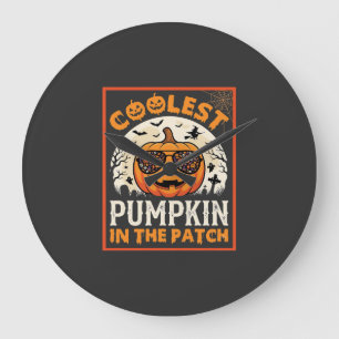 Halloween Coolest Pumpkin in the Patch Sunglasses Large Clock