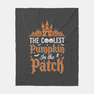 Halloween Coolest Pumpkin in the Patch Vintage Des Fleece Blanket