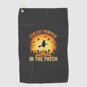 Halloween Coolest Pumpkin in the Patch Witch Desig Golf Towel